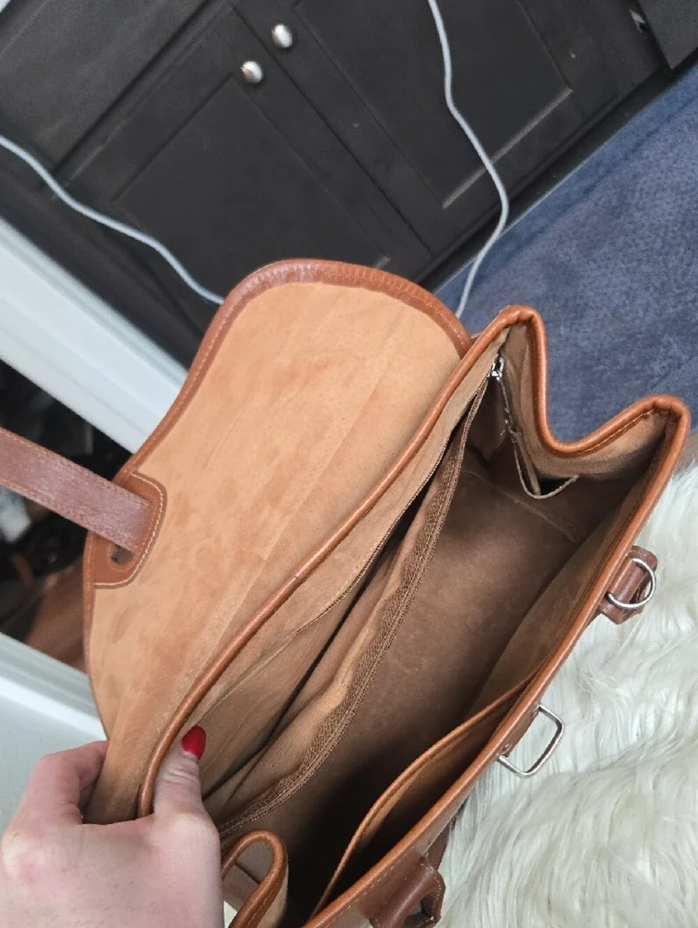 Structured Brown Leather Top-Handle Satchel Liza Hennessy